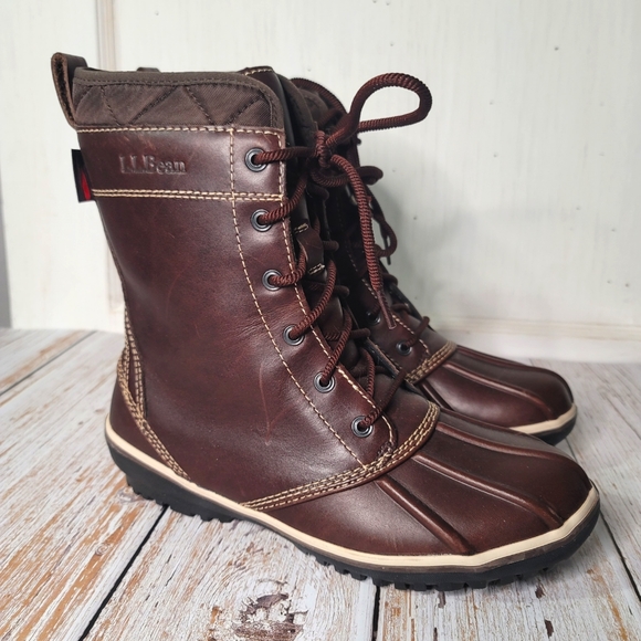 L.L. Bean Shoes - LL Bean Bar Harbor Chocolate Brown Leather Boot 7